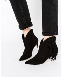 Asos Roll Around Suede Western Fringe Ankle Boots