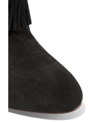See by Chloe See By Chlo Fringed Suede Ankle Boots Black