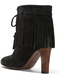 See by Chloe See By Chlo Fringed Suede Ankle Boots Black