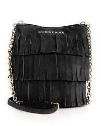 Burberry Mini Fringed Suede Bucket Bag
