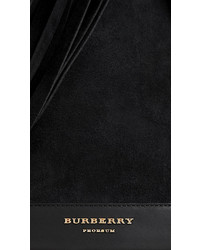 Burberry The Bucket Bag In Suede Fringing