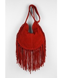 Urban Outfitters Ecote Bettina Suede Fringe Hobo Bag