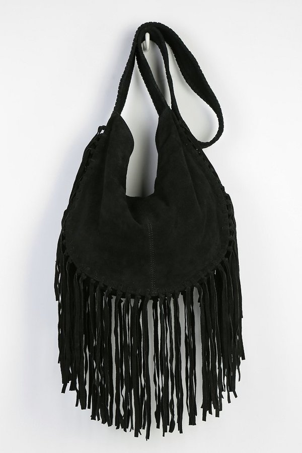 Urban Outfitters Ecote Bettina Suede Fringe Hobo Bag, $109 | Urban Outfitters | 0