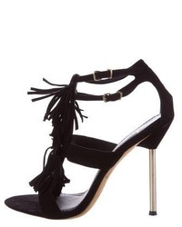 Brian Atwood B Suede Fringe Sandals