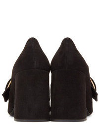 Prada Black Fringed Loafer Heels