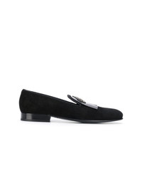 Dolce & Gabbana Crown Embroidered Fringed Loafers