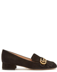 Gucci Marmont Fringed Suede Loafers