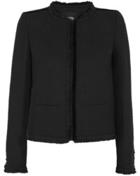 Black Fringe Tweed Jacket