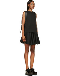 Avelon Black Wool Full Lenglen Mini Skirt