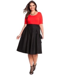 ELOQUII Plus Size Circle Side Button Skirt