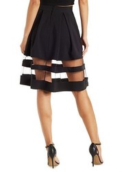 Organza Striped Full Midi Skirt