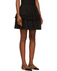 J Brand X Simone Rocha Black Ruffled Denim Skirt