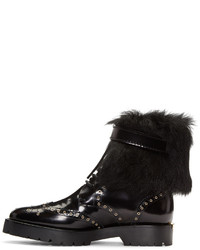 Burberry Black Fur Trimmed Whenaston Boots