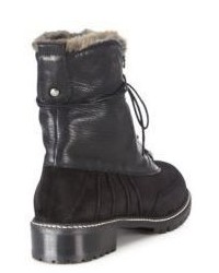 Stuart Weitzman Forester Leather Faux Fur Booties