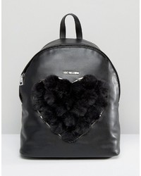 Love Moschino Faux Fur Heart Backpack