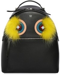 Fendi Monster Leather Backpack W Fox Fur