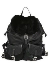 Prada Rabbit Fur Nylon Backpack