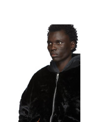 Landlord Black Faux Fur Bomber Jacket