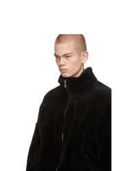 Sulvam Black Faux Fur Jacket
