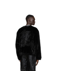 We11done Black Faux Fur Jacket