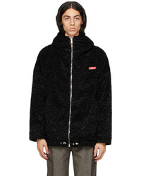 Coperni Black Textured Faux Fur Jacket