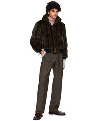 Ernest W. Baker Brown Zip Faux Fur Jacket