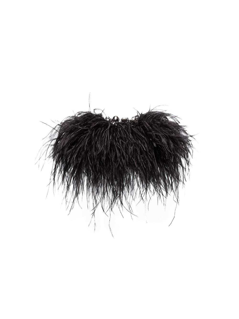 Alexander McQueen Knuckle Duster Ostrich Feather Clutch - Janet