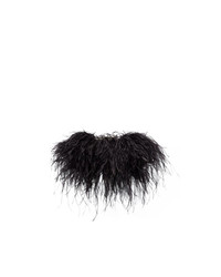 Alexander McQueen Black Knuckle Duster Ostrich Feather Clutch