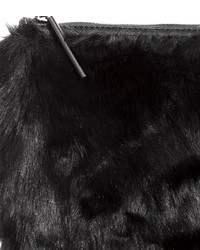 H&M Faux Fur Clutch Bag Black Ladies