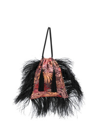 ATTICO Feathered Jacquard Pouch Bag