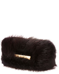 Balenciaga Fur Fold Over Clutch