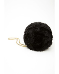 Forever 21 Round Faux Fur Chain Strap Clutch
