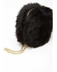 Forever 21 Round Faux Fur Chain Strap Clutch