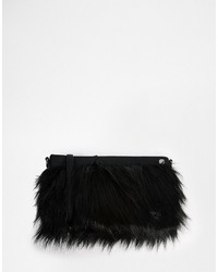 French Connection Statet Faux Fur Clutch Bag