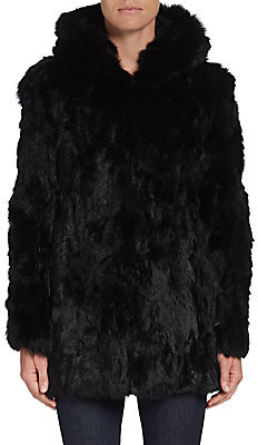 Adrienne Landau Hooded Rabbit Fur Coat | Where to buy & how to wear