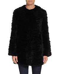 Adrienne Landau Knit Rex Rabbit Fur Coat