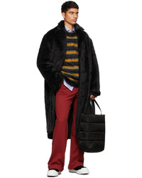 Marni Black Faux Fur 4 B Furry Coat