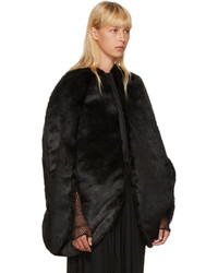 Junya Watanabe Black Faux Fur Coat