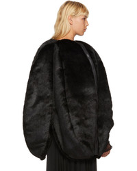 Junya Watanabe Black Faux Fur Coat