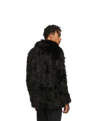 Faith Connexion Black Faux Fur Coat