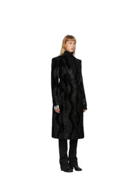 We11done Black Faux Fur Coat