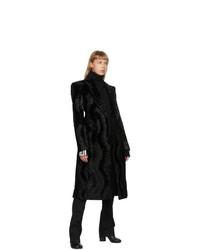 We11done Black Faux Fur Coat