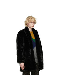 Clot Black Faux Fur Coat