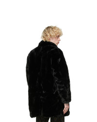 Clot Black Faux Fur Coat