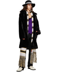 Anna Sui Black Faux Fur Coat