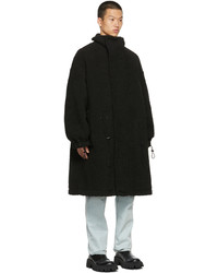 We11done Black Faux Fur Oversized Coat