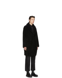 Givenchy Black Shearling Oversized Coat