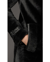 Burberry Leather Detail Shearling Coat