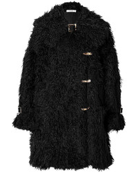 Celine Cline Textural Faux Fur Coat In Black
