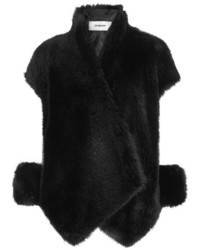 Chalayan Cutout Faux Fur Coat Black